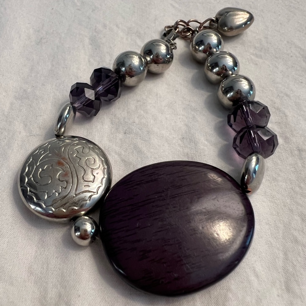 Bracelet with purple beads